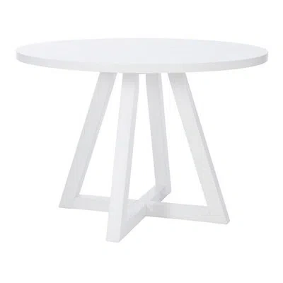 Kirkland's Round Criss-cross Base Dining Table In White