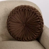 Kirkland's Round Dark Brown Velvet Pillow In Brown