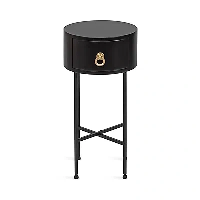 Kirkland's Round Decklyn Accent Table In Black