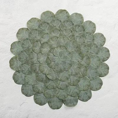 Kirkland's Round Eucalyptus Leaves Placemat In Green