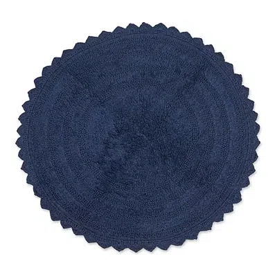 Kirkland's Round French Blue Crochet Bath Mat