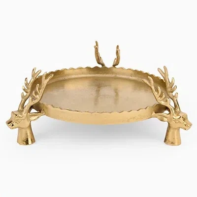 Kirkland's Round Gold Deer Decorative Tray