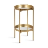 Kirkland's Round Gold Mirrored Foldable Accent Table In Gold