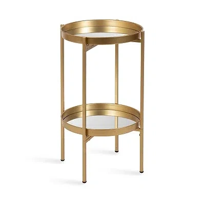 Kirkland's Round Gold Mirrored Foldable Accent Table