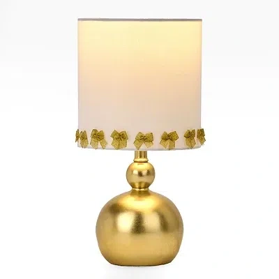 Kirkland's Round Gold Table Lamp With Mini Bows