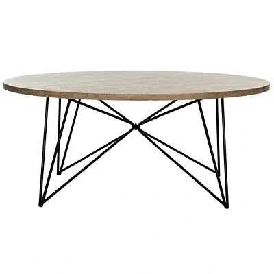 Kirkland's Round Natural Industrial Coffee Table In Multi
