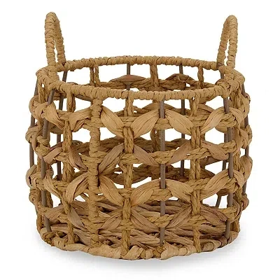 Kirkland's Round Natural Straw Basket In Brown