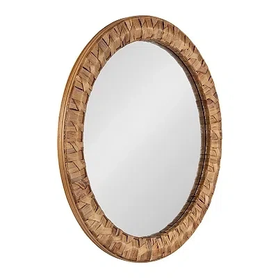 Kirkland's Round Natural Woven Water Hyacinth Wall Mirror In Multi