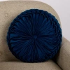 Kirkland's Round Navy Velvet Pillow In Blue