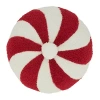 Kirkland's Round Peppermint Candy Pillow In Red