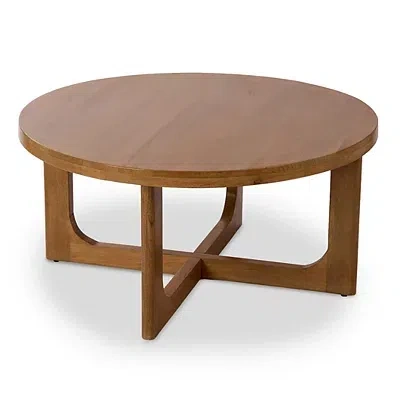 Kirkland's Round Porto Natural Wood Coffee Table In Brown