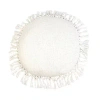 Kirkland's Round White Tassel Pillow In White