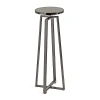 Kirkland's Round Zia Pewter Metal Accent Table In Gray