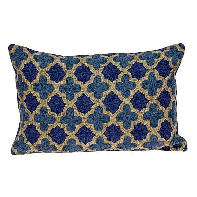 Kirkland's Royal Blue Quatrefoil Lumbar Throw Pillow