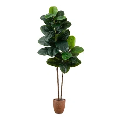 Kirkland's Rubberwood Tree In Planter In Gray