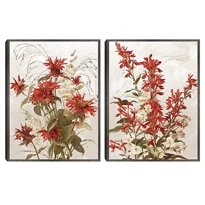 Kirkland's Ruby Floral Framed Canvas Art Prints In Multi