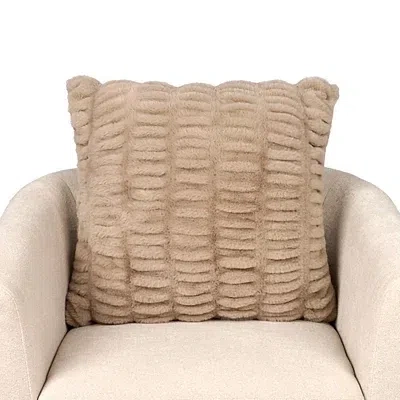 Kirkland's Ruched Faux Fur Pillow In Brown