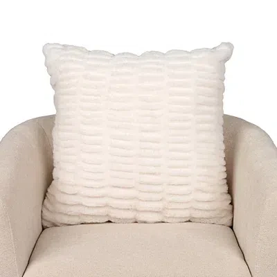 Kirkland's Ruched Faux Fur Pillow In White