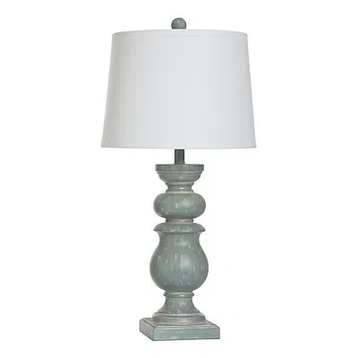 Kirkland's Rustic Blue-green Darcy Table Lamp In White
