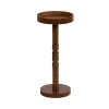 Kirkland's Rustic Brown Round Pine Wood Accent Table In Brown