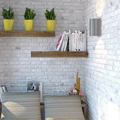 Kirkland's Rustic Floating Wooden Shelf In Brown