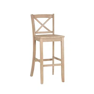 Kirkland's Rustic Graywash Wood X Back Bar Stool In Brown