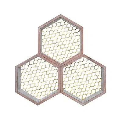 Kirkland's Rustic Honeycomb Wall Shelf In White