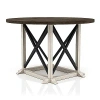 Kirkland's Rustic White & Oak Wood Round Dining Table In Multi