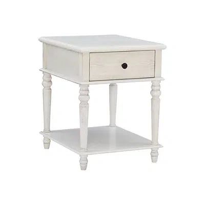 Kirkland's Rustic White Turned Legs Accent Table