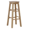 Kirkland's Rustic Wood Pub Classic Backless Bar Stool In Brown
