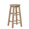 Kirkland's Rustic Wood Pub Classic Backless Counter Stool In Brown