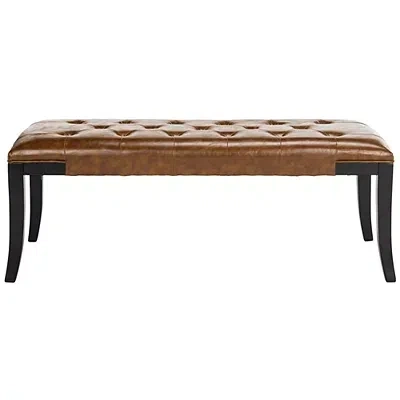 Kirkland's Saddle Brown Faux Leather Lenora Bench In Multi