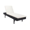 Kirkland's Safavieh Black Wicker Chaise With Beige Cushion In Black