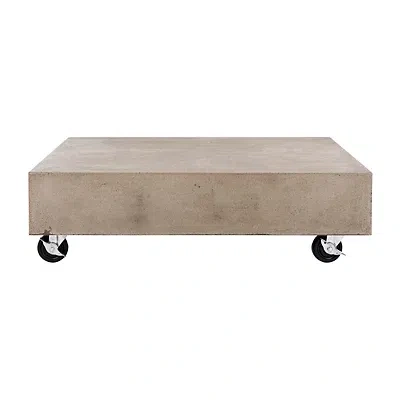 Kirkland's Safavieh Gray Concrete Coffee Table With Wheels In Neutral