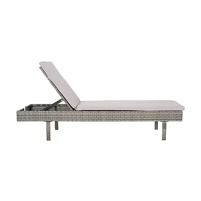 Kirkland's Safavieh Gray Wicker Chaise With Cushion