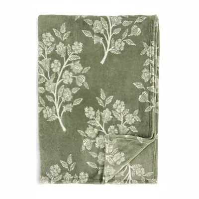 Kirkland's Sage And Ivory Floral Plush Throw In Multi