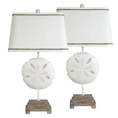 Kirkland's Sand Dollar Table Lamps In White