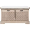 Kirkland's Sand Upholstered Lanie 2-drawer Storage Bench In Brown