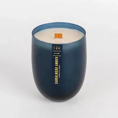 Kirkland's Sandalwood Amber Wood Wick Jar Candle In Blue