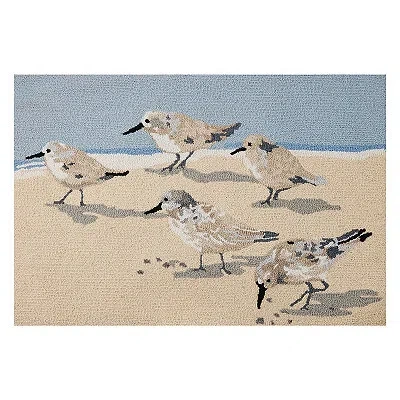 Kirkland's Sandpipers Hooked Wool Accent Rug In Multi