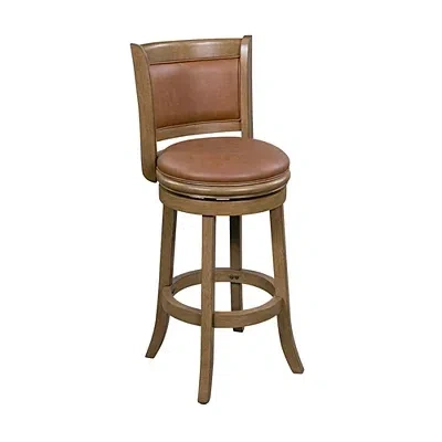 Kirkland's Sandrift Faux Leather Swivel Counter Stool In Brown