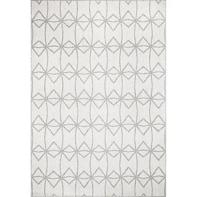 Kirkland's Sanford Light Gray Geometric Outdoor Rug