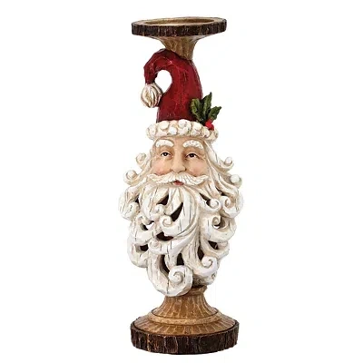 Kirkland's Santa Claus Pillar Candle Holder In Multi