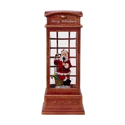 Kirkland's Santa In Phonebooth Snow Globe In Red