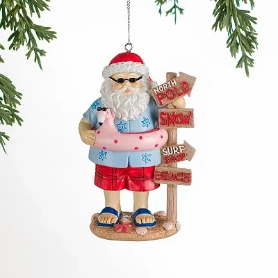 Kirkland's Santa On Vacation Christmas Ornament