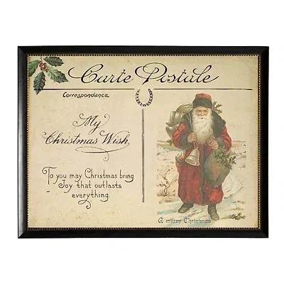 Kirkland's Santa Post Card Christmas Art Print In Multi