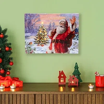 Kirkland's Santa Waving Led Canvas Art Print In Multi