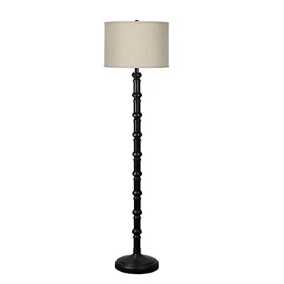Kirkland's Satin Black Stacked Column Floor Lamp In Multi