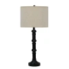 Kirkland's Satin Black Stacked Column Table Lamp In Multi
