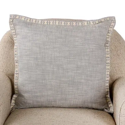Kirkland's Satin Stitch Trim Pillow In Gray